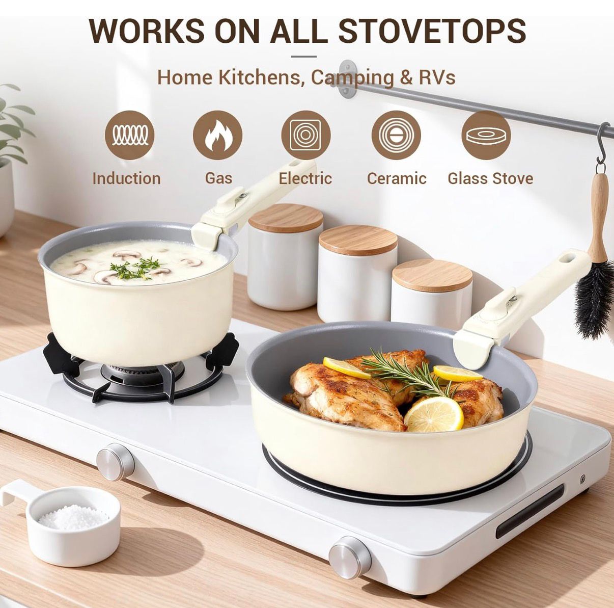 Removable Handle Pots & Pans Set